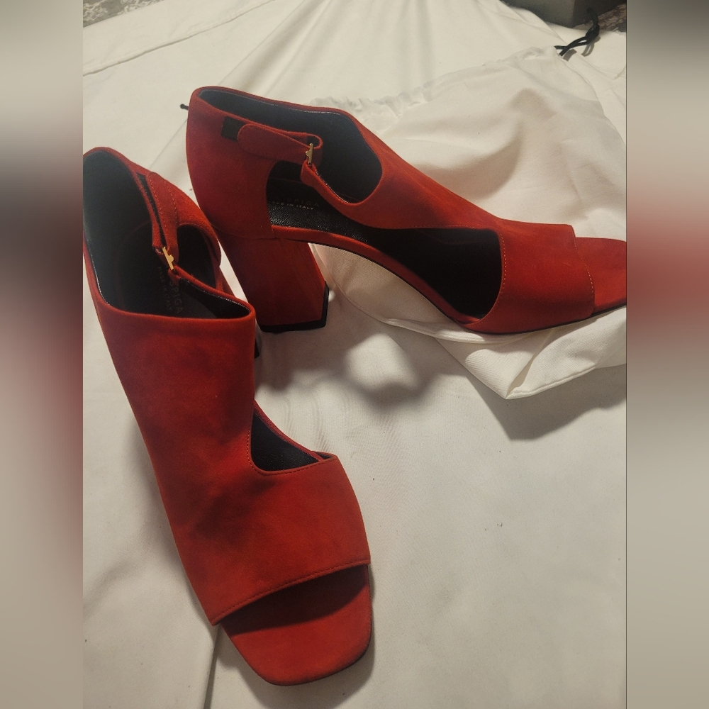Beautiful Open Toe Suede Heel
